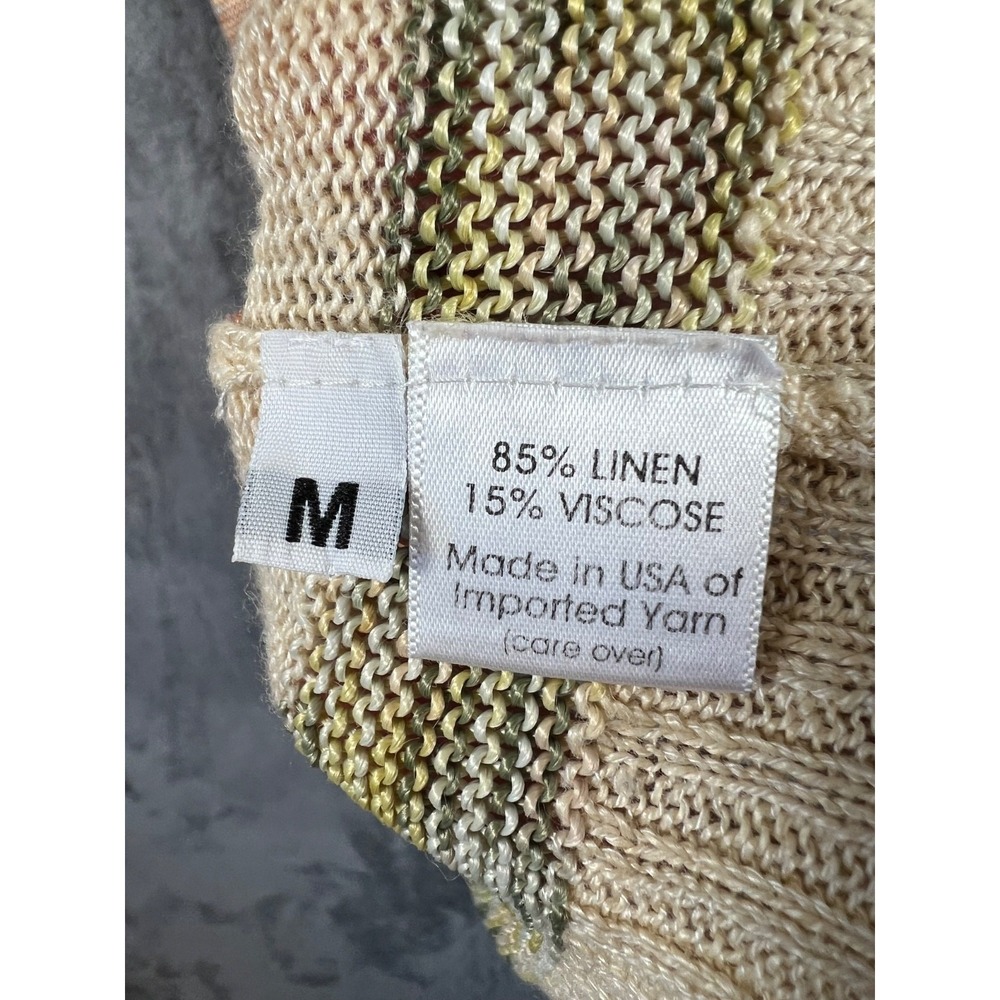 Margaret O'Leary Sweater Tunic Dress Medium Striped Multicolor Linen Blend - Picture 7 of 9